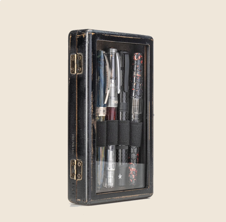 BSC - 5 Pen Display Case - Distressed Black Painted MDF