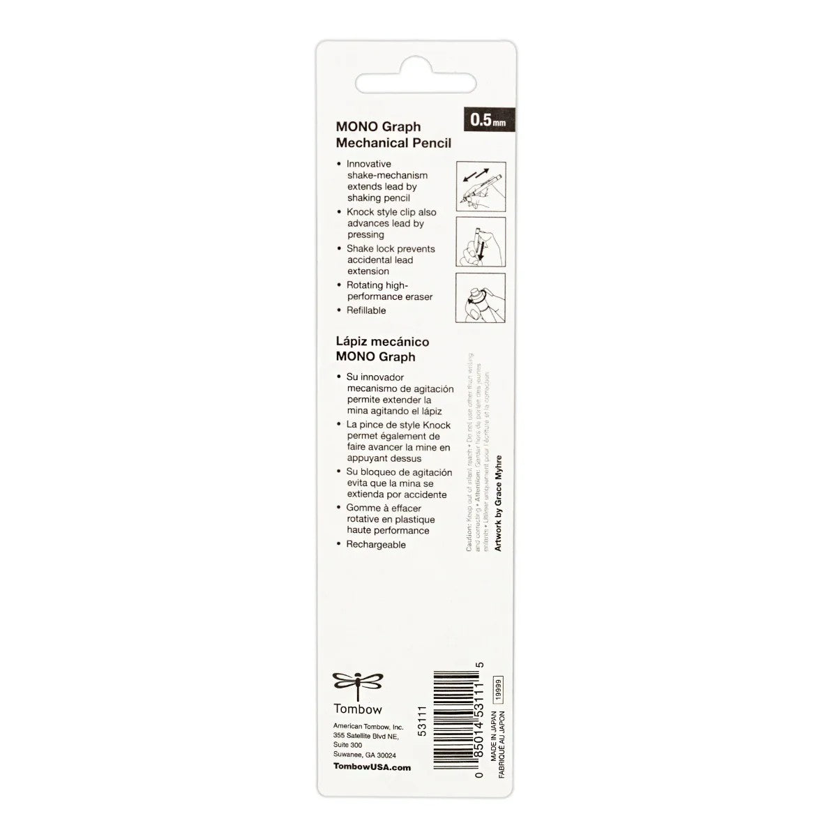 MONO Graph Mechanical Pencil, Tri-Color, Refillable, 0.5mm