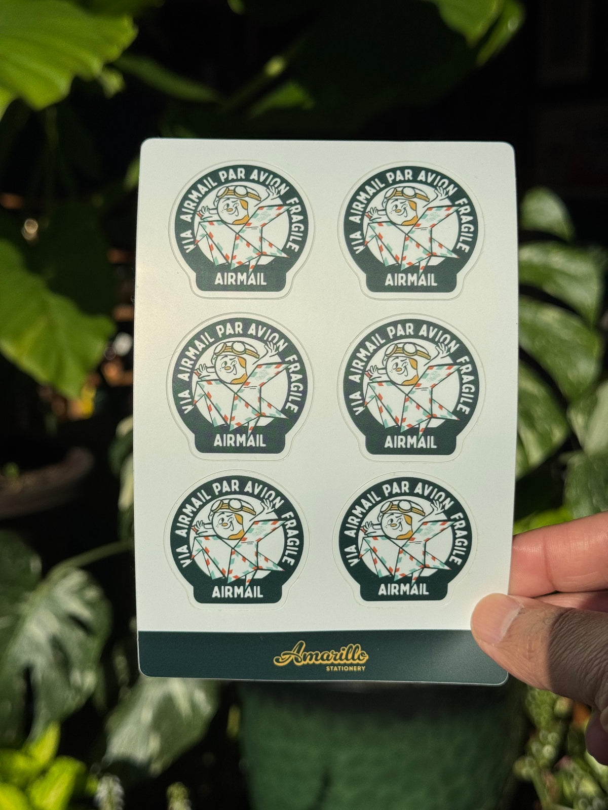 Airmail - Amarillo Stationery Sticker Sheet