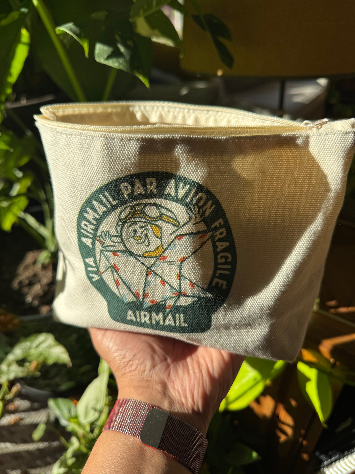 Airmail - Amarillo Stationery Canvas Zipper Pouch
