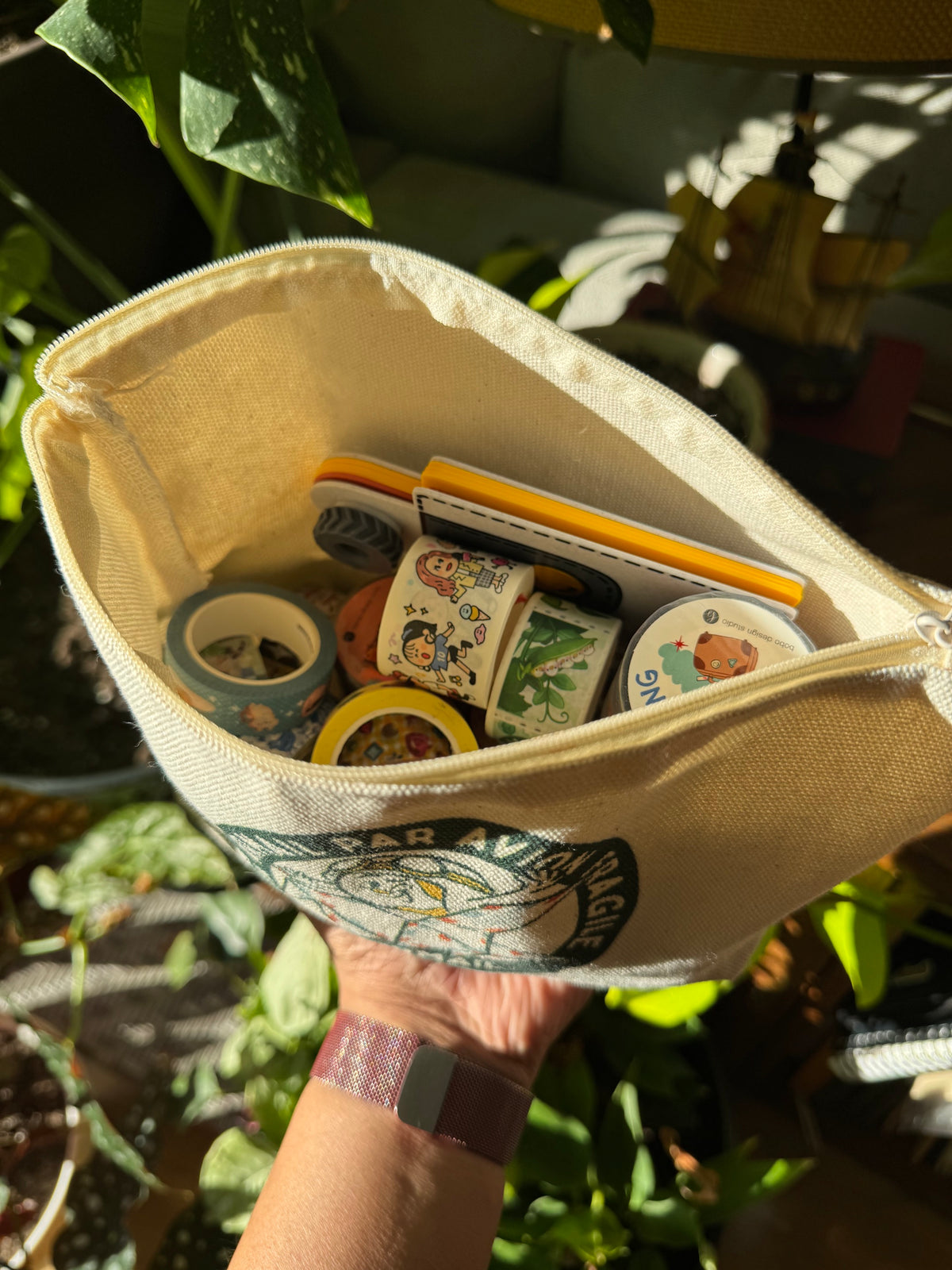 Airmail - Amarillo Stationery Canvas Zipper Pouch