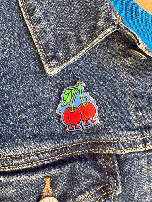 Cherry Butt Enamel Pin