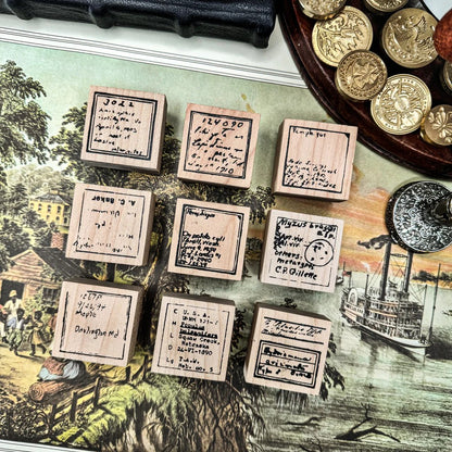 Antique Label Rubber Stamps