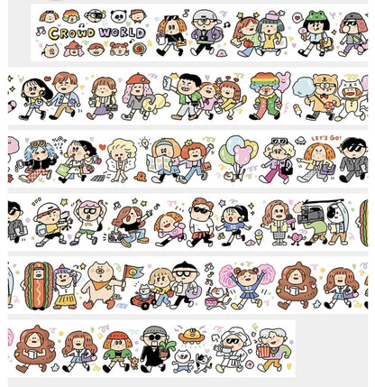 Kawaii Crowd World Washi Tape Roll: Rainbow & Pride Stickers
