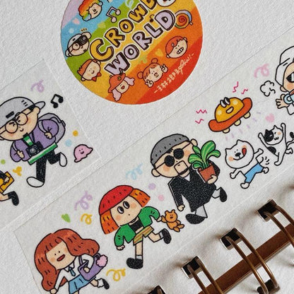Kawaii Crowd World Washi Tape Roll: Rainbow & Pride Stickers
