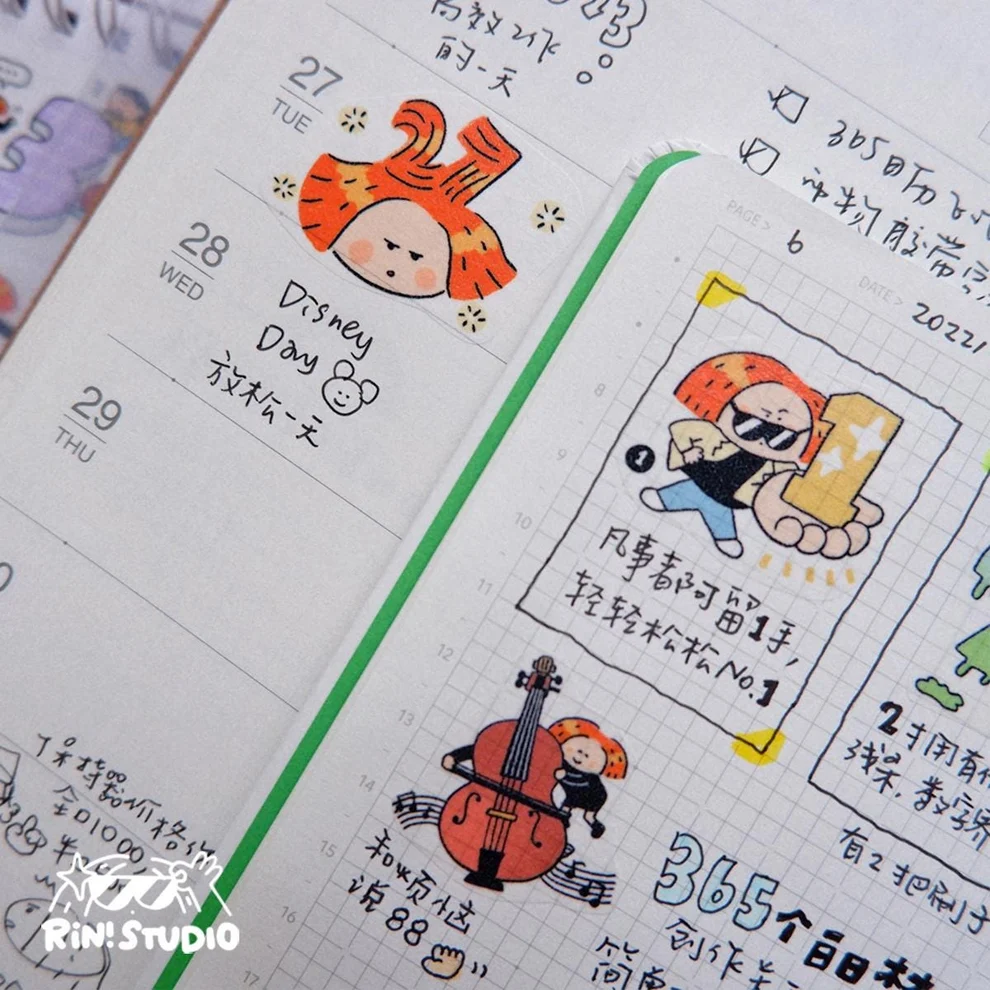 Day Dream Washi Tape: RiN Studio Kawaii Journaling Tape