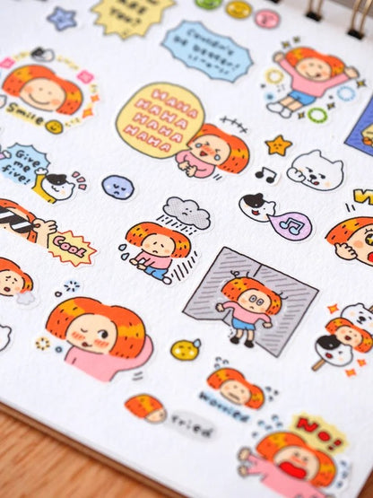 Emotion Die Cut Washi Tape: RiN Studio Vol. 10, Kawaii Journaling Kisscut Tape