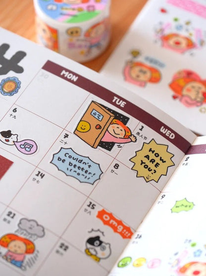 Emotion Die Cut Washi Tape: RiN Studio Vol. 10, Kawaii Journaling Kisscut Tape