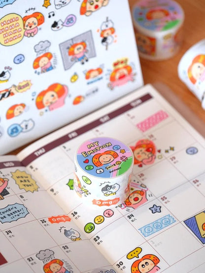Emotion Die Cut Washi Tape: RiN Studio Vol. 10, Kawaii Journaling Kisscut Tape