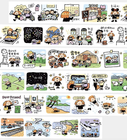 Fun Go Out Washi Tape, Kawaii Journal Stickers, Diary Stickers V15