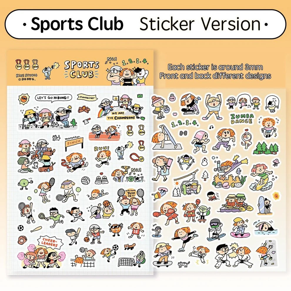 Sports Club Washi Tape: Kawaii Exercise Journaling Tape