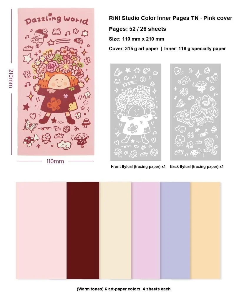 Traveler's Notebook Refill | Color Inner Pages TN Insert | RiN! Studio