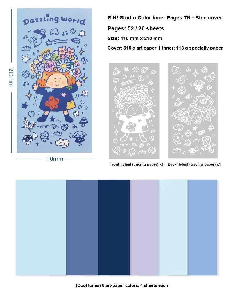 Traveler's Notebook Refill | Color Inner Pages TN Insert | RiN! Studio