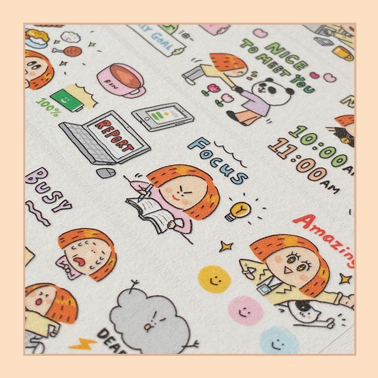Kawaii Work Diary Washi Tape Roll - Office Life Washi from RiN! Studio