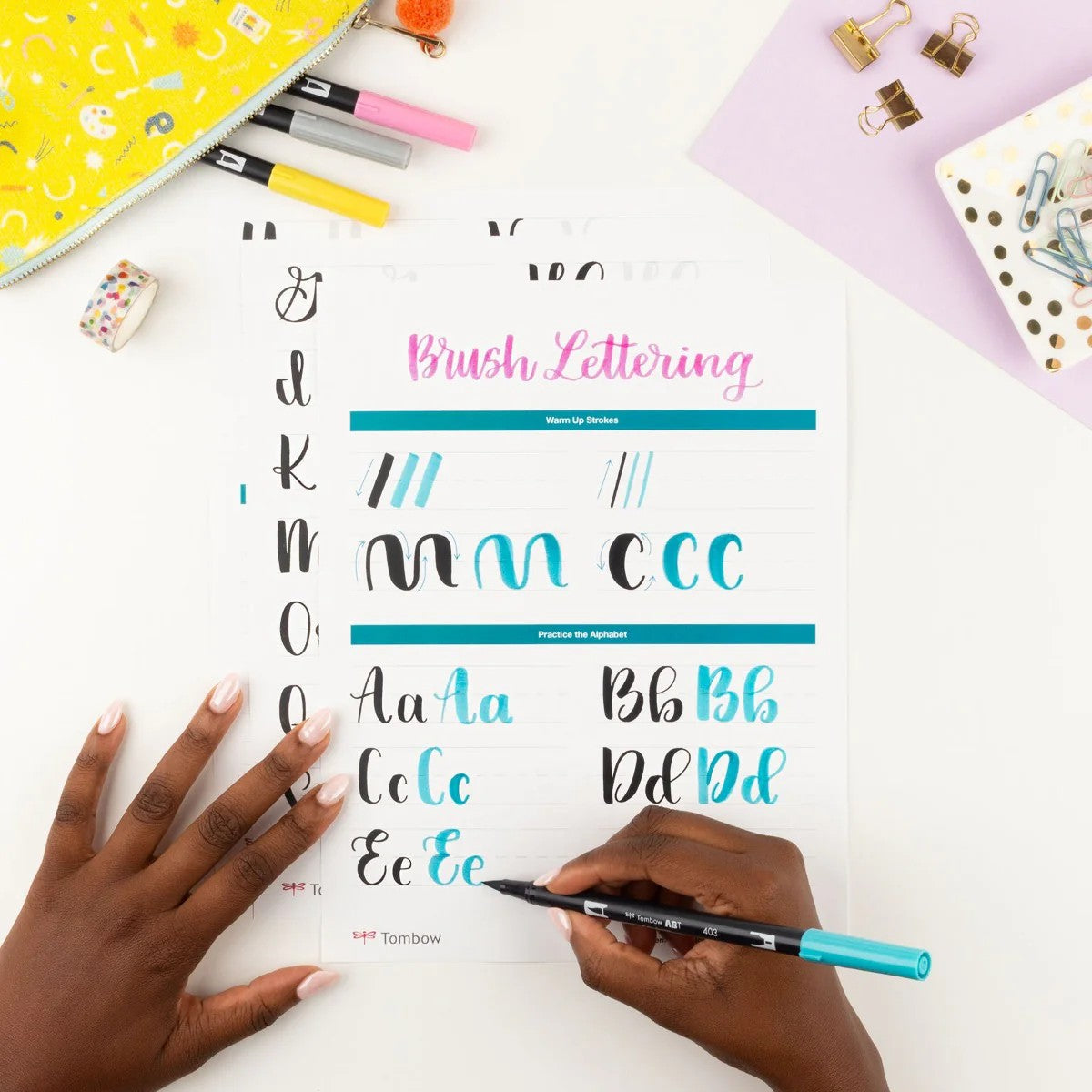 Sample Lettering With Color Lettering in Color Set – Amarillo Stationery