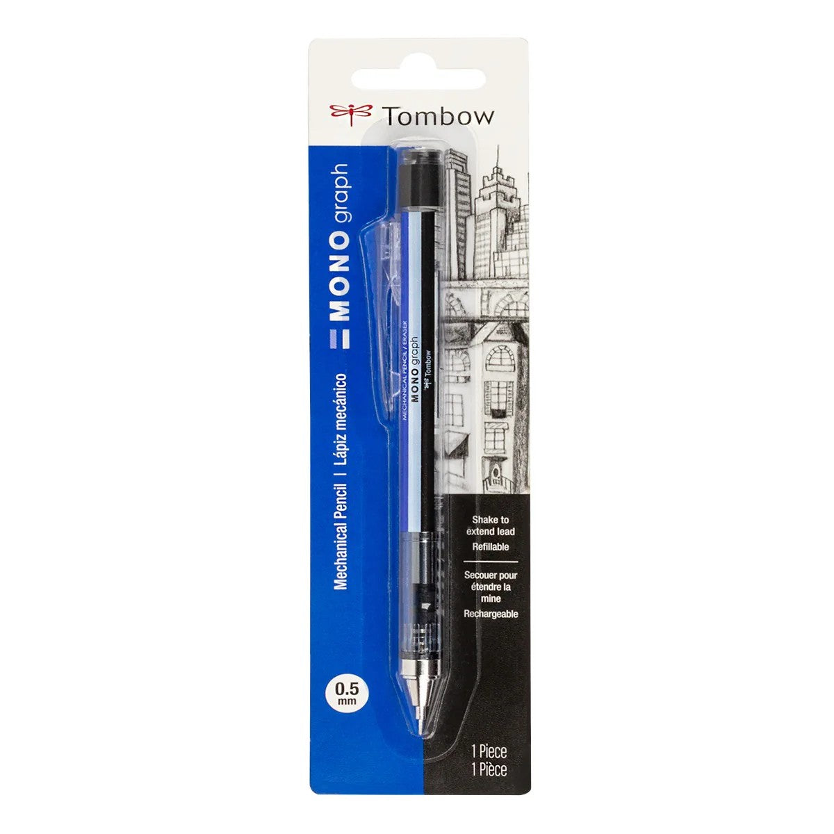 MONO Graph Mechanical Pencil, Tri-Color, Refillable, 0.5mm